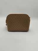 Michael Kors Women's Jet Set Travel Signature Logo Dome Crossbody Bag Brown