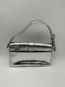 Michael Kors Women's Colby Metallic Leather Shoulder Bag Silver