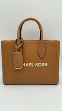 Michael Kors Women's Mirella Pebbled Leather Crossbody Bag Luggage