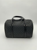 Michael Kors Women's Jet Set Travel Signature Logo Satchel Black Bags