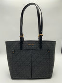 Michael Kors Women's Jet Set Logo Pocket Tote Bag Black