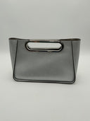 Michael Kors Chelsea L Metallic Leather Convertible Crossbody Bag Silver