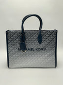 Michael Kors Women's Sheila Ombre Signature Logo Satchel Navy Bags
