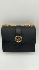 Michael Kors Women's Greenwich Saffiano Leather Crossbody Bag Black