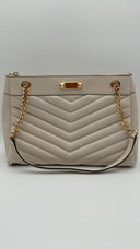 Michael Kors Women's Whitney Medium Quilted Tote Bag Cream