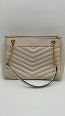 Michael Kors Women's Whitney Medium Quilted Tote Bag Cream