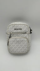 Michael Kors Women's Jet Set Medium Signature Logo Crossbody Bag Optic White