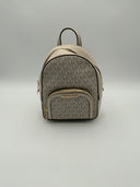 Michael Kors Women's Jaycee Extra-Small Signature Logo Backpack Light Cream