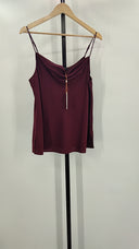 Quince Womens Washable Stretch Silk Cowl Neck Cami Wine Tasting Top L