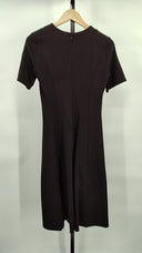 Quince Womens Ultra Stretch Ponte Short Sleeve Midi Dress Black S