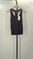 Quince Womens Seamless Ruched Racerback Tank Top Black XS