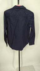 Quince Women 100% Organic Cotton Poplin Long Sleeve Shirt Blue S