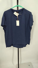 Quince Women 100% Washable Silk Pajama Tee Blue L