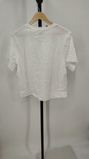 Quince Women's 100% Organic Cotton Crewneck Tee Classic White Sleeved Top L