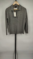 Quince Women Mongolian Cashmere Polo Sweater Gray S