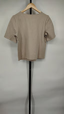 Quince Women Ultra-Stretch Ponte Short Sleeve Top Gray S