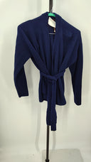 Quince Women 100% Mongolian Cashmere Wrap Sweater Blue S