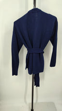 Quince Women 100% Mongolian Cashmere Wrap Sweater Blue S