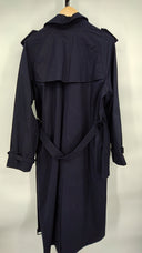 Quince Women's Comfort Stretch Long Trench Coat Navy Outerwear XL