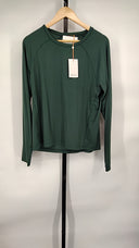 Quince Women's Ultra-Form Long Sleeve Top Forest Green Sleeved L