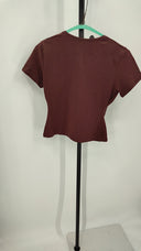 Quince Women Stretch Cotton Jersey Fitted T-Shirt Brown M