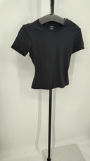 Quince Women Stretch Cotton Jersey Fitted T-Shirt Black XS