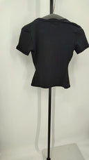 Quince Women Stretch Cotton Jersey Fitted T-Shirt Black XS