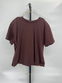 Quince Women Stretch Cotton Jersey Fitted T-Shirt Brown XL