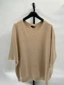 Quince Women's Lightweight Cotton Cashmere Link-Stitch Dolman Sweater Cream XL