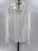 Quince Womens Organic Cotton Poplin Long Sleeve Boyfriend Shirt White S