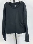 Quince Women Stretch Cotton Jersey Fitted Long Sleeve T-Shirt Black L