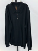 Quince Mens Mongolian Cashmere Polo Sweater Black Sleeved Top L