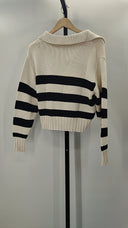 Quince Womens 100% Organic Cropped Cotton Polo Sweater Cream XS