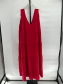 Quince Womens 100% Organic Cotton Gauze Tiered Maxi Dress Wild Cherry XL