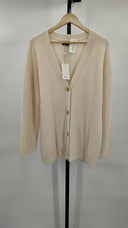 Quince Women's 100% Organic Cotton Cardigan Speckled Beige Outerwear Cream M