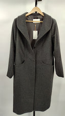 Quince Women's Italian Wool Long Cocoon Coat Heather Charcoal Outerwear L