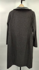 Quince Women's Italian Wool Long Cocoon Coat Heather Charcoal Outerwear L