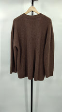 Quince Women's Mongolian Cashmere Oversized Cardigan Sweater Brown Outerwear L