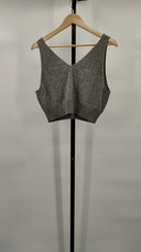 Quince Women's Mongolian Cashmere Cropped Tank Heather Grey Sleeved Top Gray XL