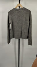 Quince Women's 100% Cotton Fisherman Crew Sweater Grey Sleeved Top Gray S