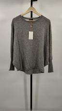Quince Women's Mongolian Cashmere Sweater Heather Grey Sleeved Top Gray S/M