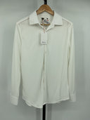 Quince Men's Commuter Stretch Pique Long Sleeve Button Down White Sleeved Top S