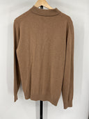 Quince Men's Mongolian Cashmere Polo Sweater Teak Sleeved Top M