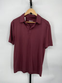 Quince Men's Flowknit Breeze Performance Polo Burgundy Sleeved Top M
