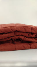 Quince Home European Linen Box Quilt Bordeaux Bedding Twin