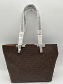 Michael Kors Women Jet Set Medium Logo Pocket Tote Bag Brown OS