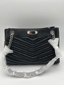 Michael Kors Women Md Chain Shoulder Tote Bag Black OS