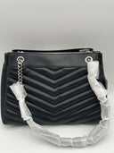 Michael Kors Women Md Chain Shoulder Tote Bag Black OS