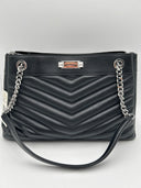 Michael Kors Women Md Chain Shoulder Tote Bag Black OS