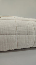 Quince Home Organic Airy Gauze Box Quilt Undyed Bedding Full/Queen